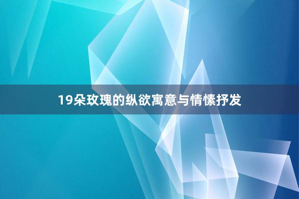19朵玫瑰的纵欲寓意与情愫抒发